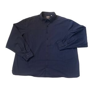 Van Heusen Solid Blue Never Tuck Button-Down Mens Size 2XLT